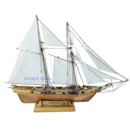 New Version Scale 1/96 Classics Ancient Ship Model Building Kits Harvey 1847 Wooden Sailboat DIY Home Decorations
