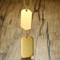 Stainless Steel Double Dog Tag Necklace for Men High Polished Pendant ID Men Jewelry 24" Chain Necklace