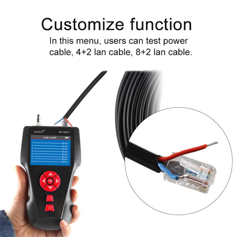 Original  NF-8601W Multifunction Network Cable Tester RJ45 RJ11 BNC POE PING Crosstalk Test Network Wire Cable Tracker