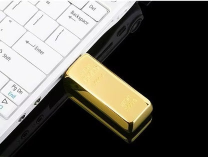 Golden Usb Flash Drive Metal Pen Drive 4GB 8GB 16GB 32GB 64GB Gold Bar USB2.0 Flash Memory Pendrive Bullion Stick Disk Gift