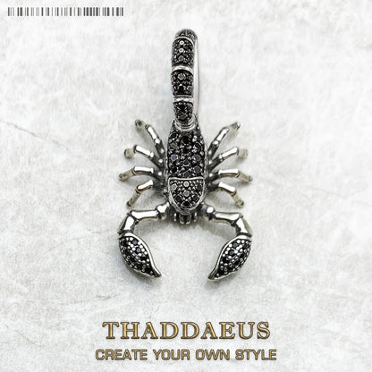 Pendant Scorpion Black,Brand New Fashion Jewelry Europe 925 Sterling Silver Accessories Gift for Woman Rebel Men