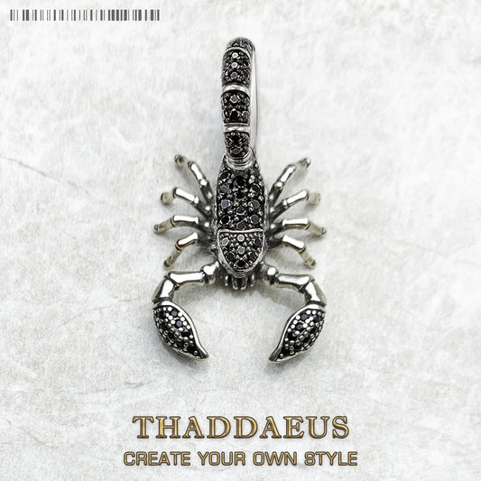 Pendant Scorpion Black,Brand New Fashion Jewelry Europe 925 Sterling Silver Accessories Gift for Woman Rebel Men