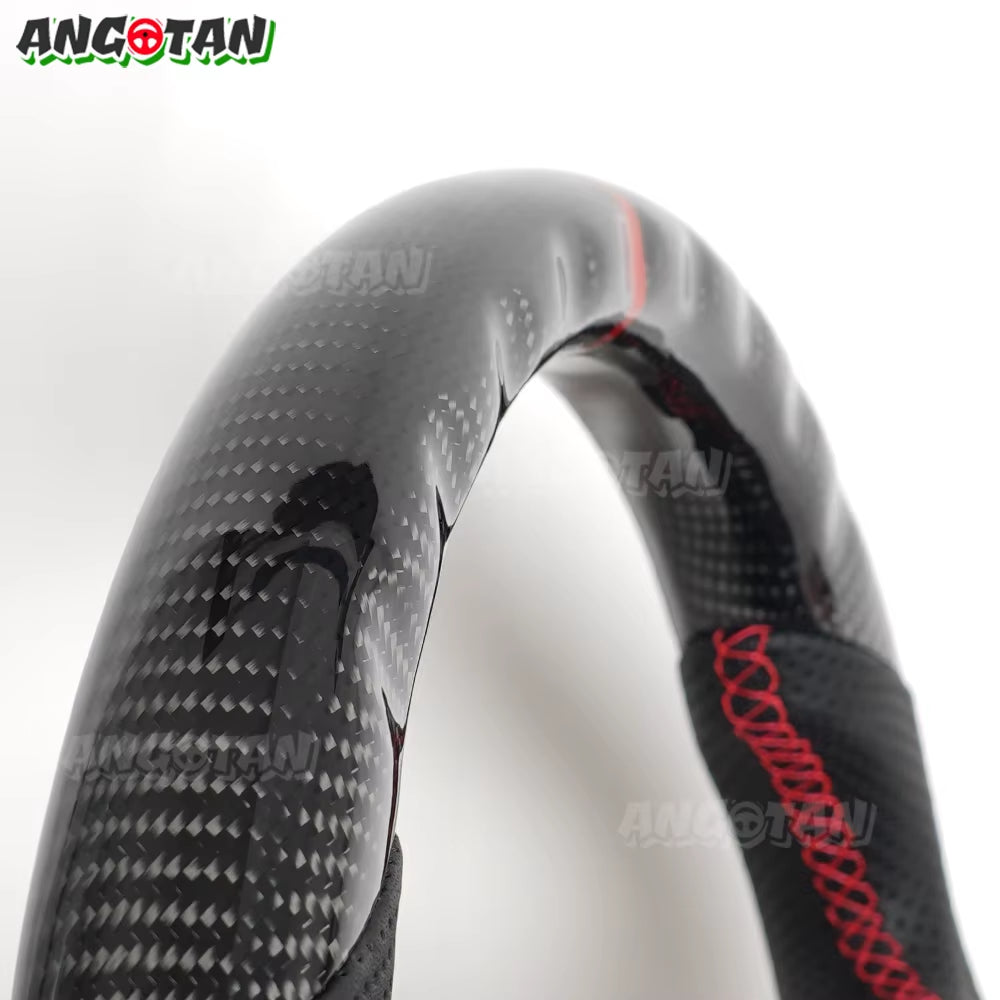 Car Steering Wheel Fit for Chevrolet Camaro 2012 2013 2014 2015 Customized Carbon Fiber Steering Wheel Perforated Leather