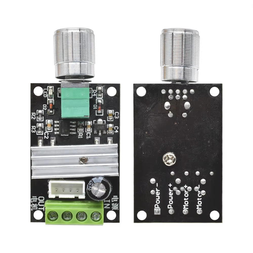 6V 12V 24V 28V 3A 80W DC Motor Speed Controller PWM Speed Adjustable Reversible Control Potentiometer Switch 1203BB Motor Driver