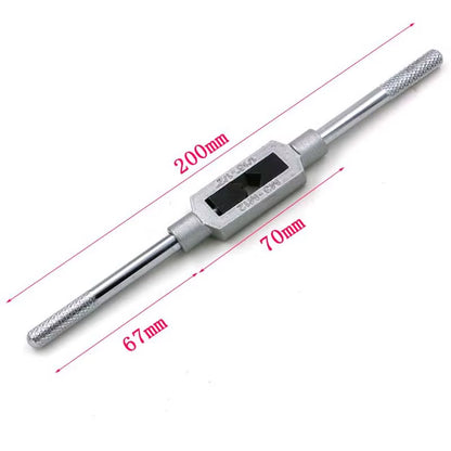 3F Hand Screw Thread Metric Plug Tap Set M3 M4 M5 M6 M8 with Adjustable Tap Wrench 1/16-1/4"