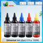 5X100Ml Universal Dye Ink BK C M Y Refill Kit for HP Canon  Brother Dell Deskjet Inkjet Printer ,Tank Ink Cartridge CISS