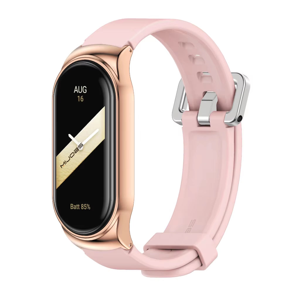 Strap for Mi Band 10 9 8 7 6 5 4 3 Bracelet Silicone Wristband for Xiaomi Mi Band 8 Metal Strap for Mi Band 7 Watchband Leather