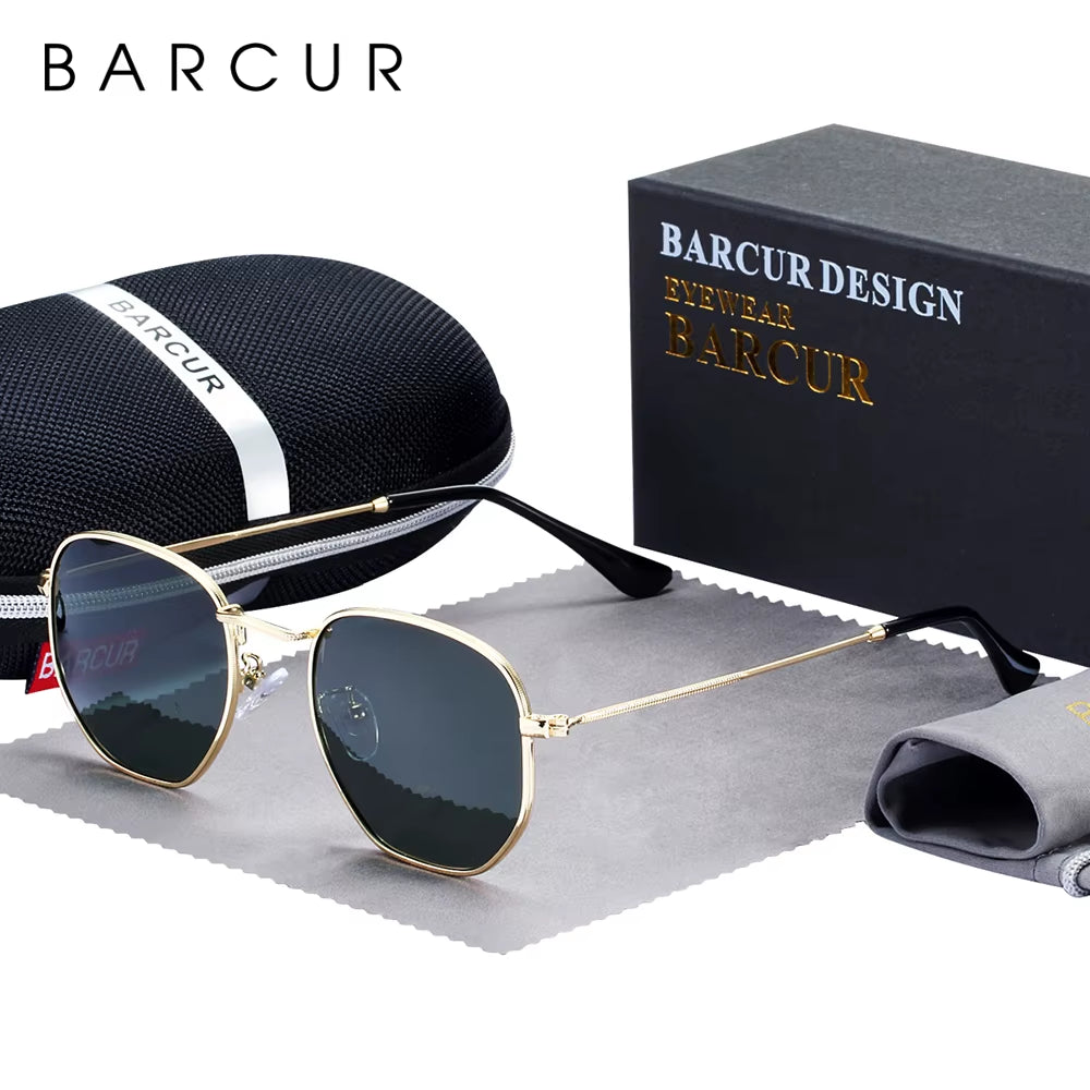Classic Retro Reflective Sunglasses Man Hexagon Sunglasses Metal Frame Eyewear Sun Glasses with Box Oculos De Sol Gafas
