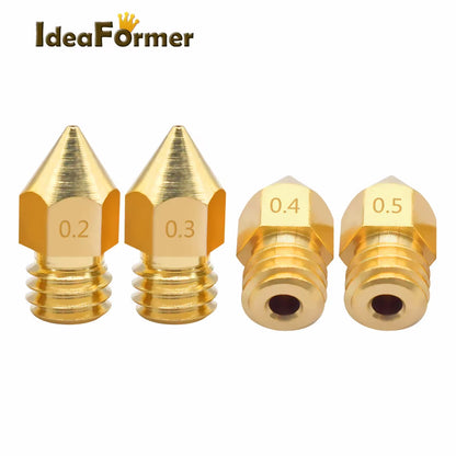 5/10Pcs MK8 Brass Nozzle 1.75/3.0Mm Filament Extruder Print Head Nozzle 0.2/0.3/0.4/0.5Mm for CR10 CR10S Ender3 3D Printer Parts