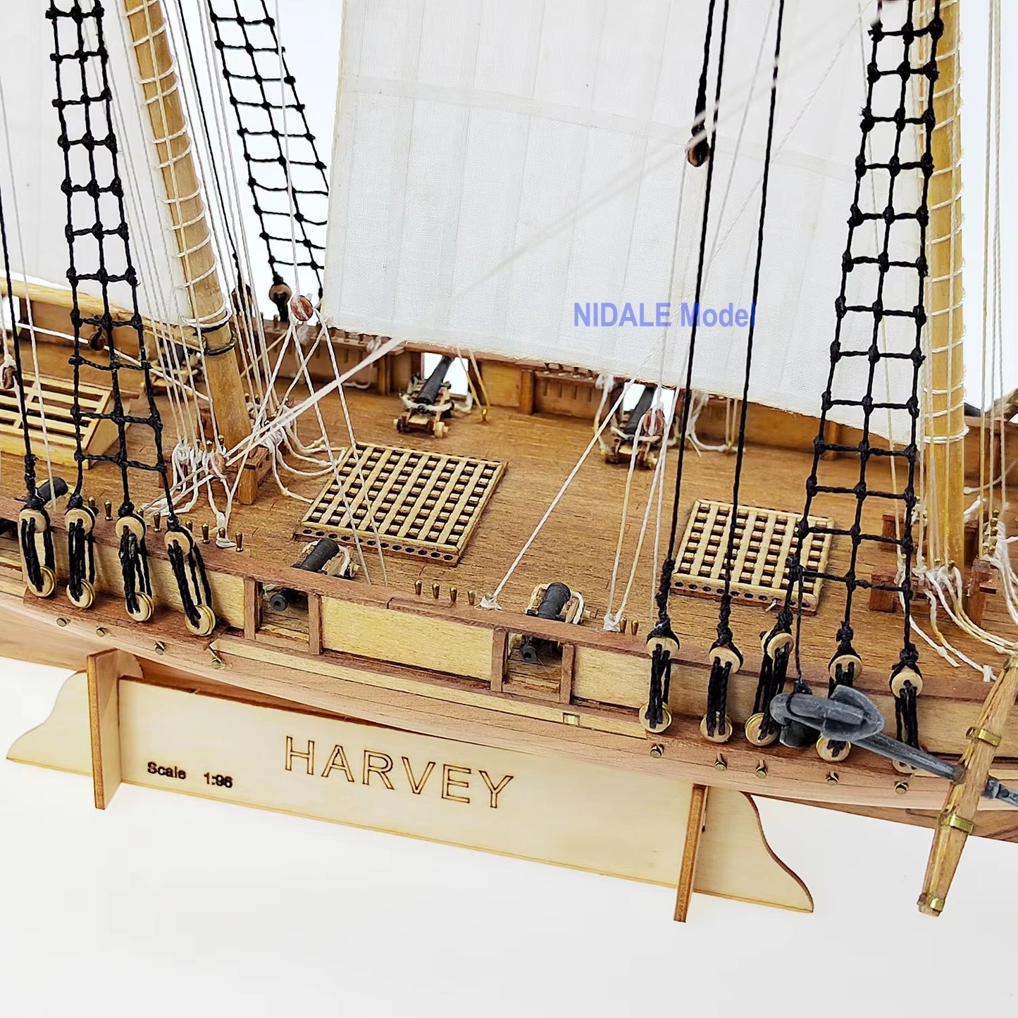 New Version Scale 1/96 Classics Ancient Ship Model Building Kits Harvey 1847 Wooden Sailboat DIY Home Decorations