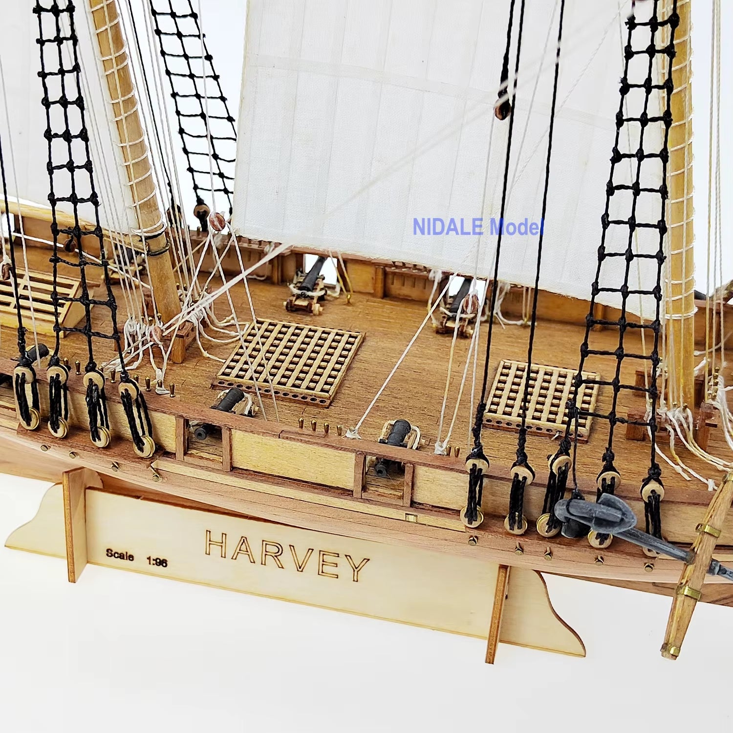 New Version Scale 1/96 Classics Ancient Ship Model Building Kits Harvey 1847 Wooden Sailboat DIY Home Decorations