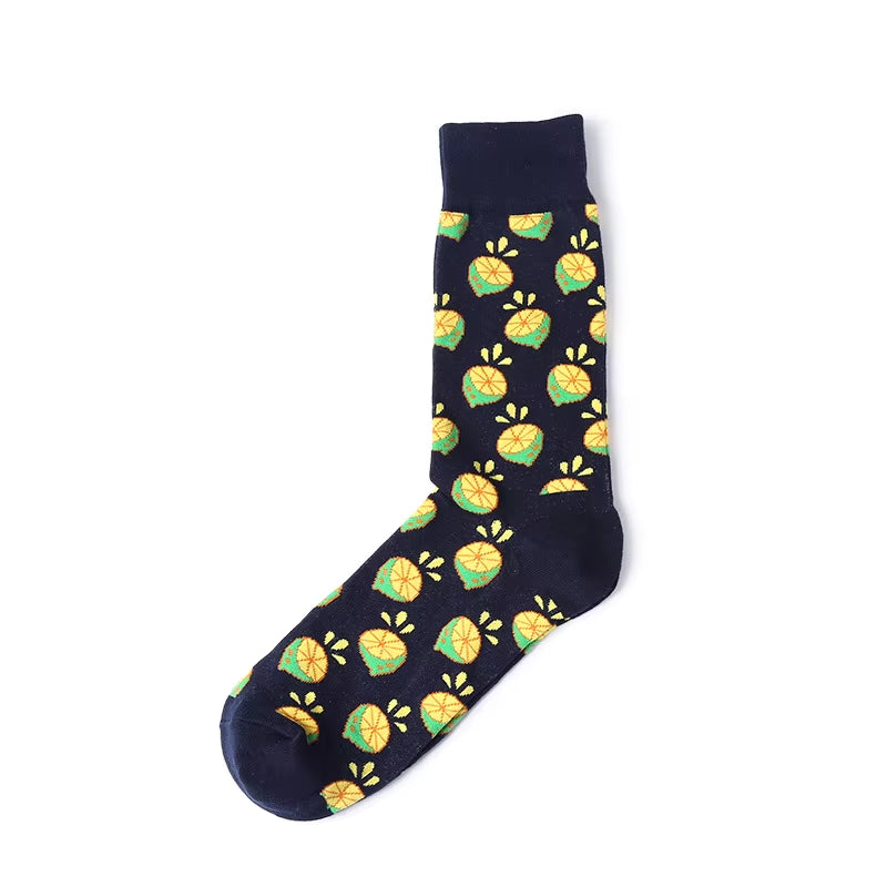 1 Pair Art Socks New Men Women Cotton Socks Couple Funny Socks Flower Bird Long Colorful Socks EUR39-44