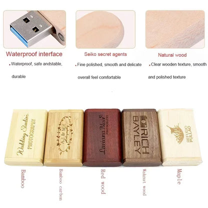 USB 3.0 High Speed LOGO Wooden Box Personal Logo Customer Pendrive 8GB 16GB 32GB 64GB USB Flash Drive Pen Drive U Disk