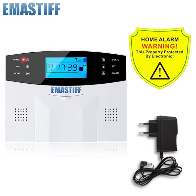 NEW 433Mhz Door Gap Sensor PIR Motion Detector Wireless LCD GSM SIM Card House Security Alarm System Smoke Security Alarm