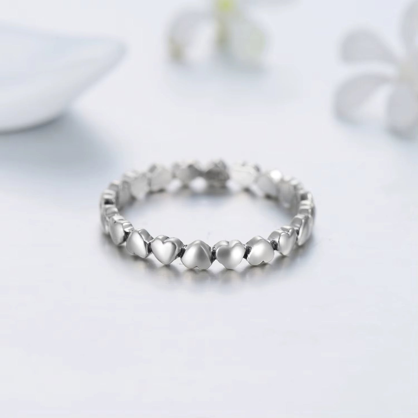 Hot Authentic Original Fashion 100% Solid 925 Sterling Silver Heart Finger Ring Forever Love Jewelry Valentine'S Day Gift