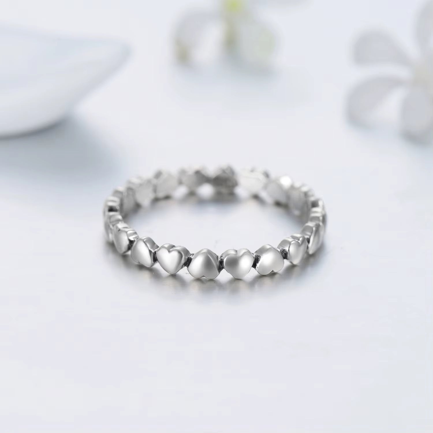 Hot Authentic Original Fashion 100% Solid 925 Sterling Silver Heart Finger Ring Forever Love Jewelry Valentine'S Day Gift