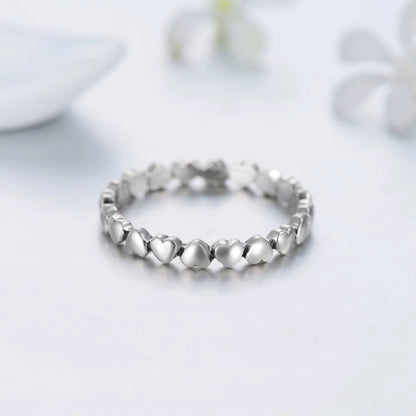 Hot Authentic Original Fashion 100% Solid 925 Sterling Silver Heart Finger Ring Forever Love Jewelry Valentine'S Day Gift