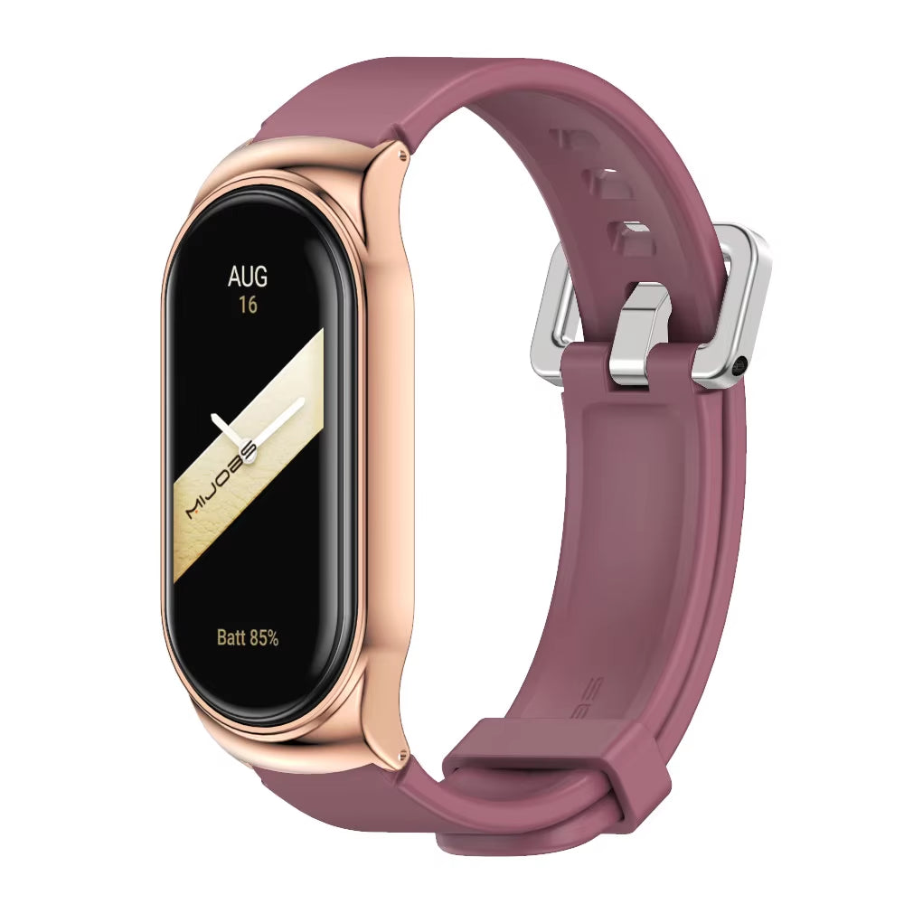 Strap for Mi Band 10 9 8 7 6 5 4 3 Bracelet Silicone Wristband for Xiaomi Mi Band 8 Metal Strap for Mi Band 7 Watchband Leather