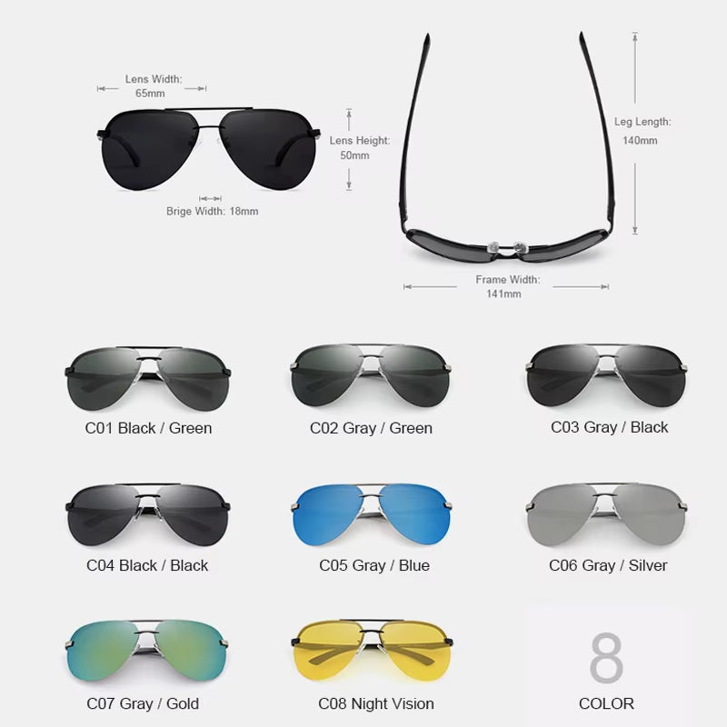 Aluminum Magnesium Polarized Sunglasses Men Driver Mirror Sun Glasses Male Fishing Female Eyewear for Men