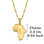 Africa Map Pendant Necklace Women Men Silver Color/Gold Color Ethiopian Jewelry Wholesale African Hiphop Item @132106