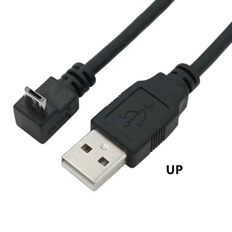 Up & down & Left & Right Angled 90 Degree USB Micro USB Male to USB Male Data Charge Connector Cable 25Cm 50Cm for Tablet 5Ft 1M
