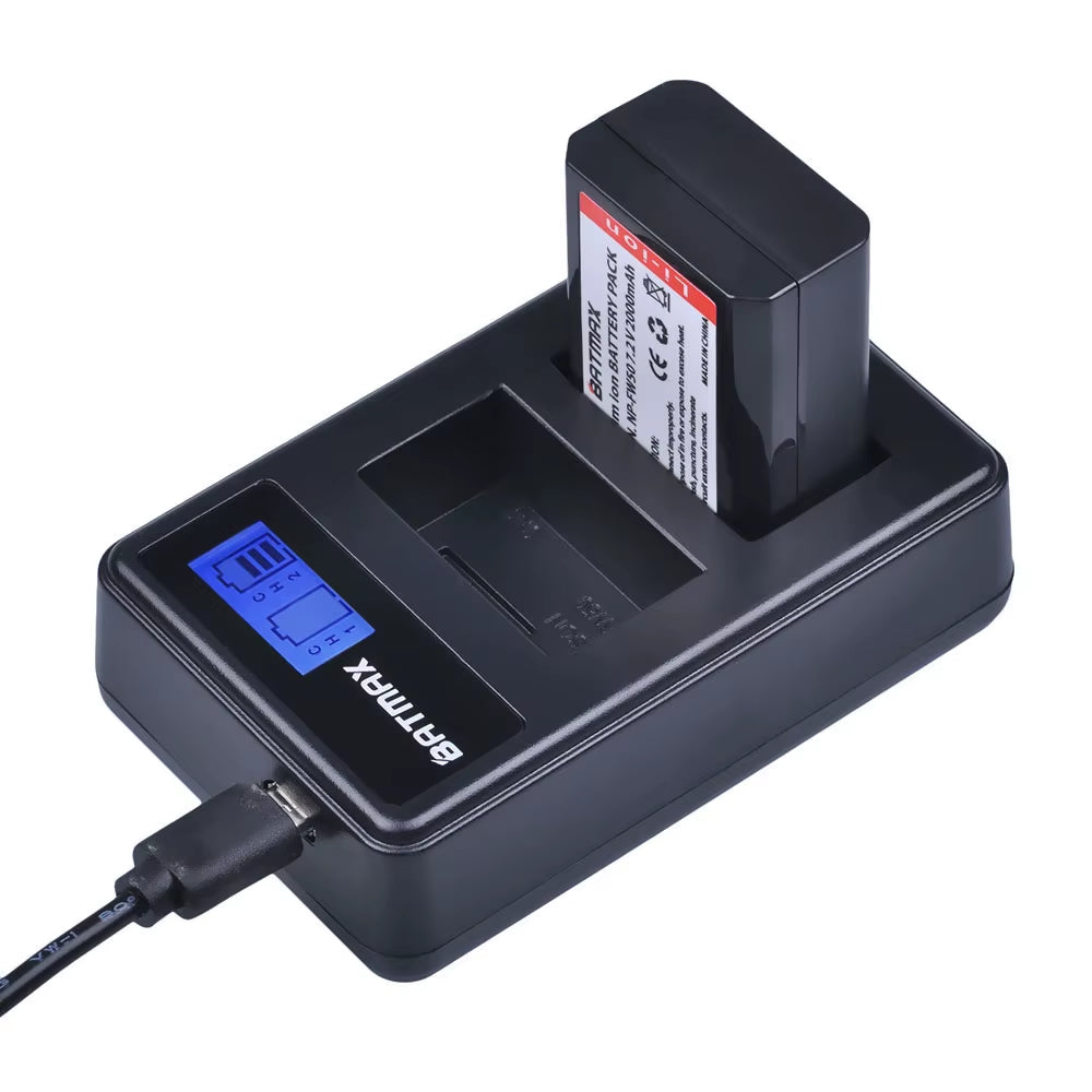 2000Mah NP-FW50 NP FW50 Camera Battery + LCD USB Dual Charger for Sony Alpha A6500 A6300 A6000 A5000 A3000 NEX-3 A7R Zv-E1