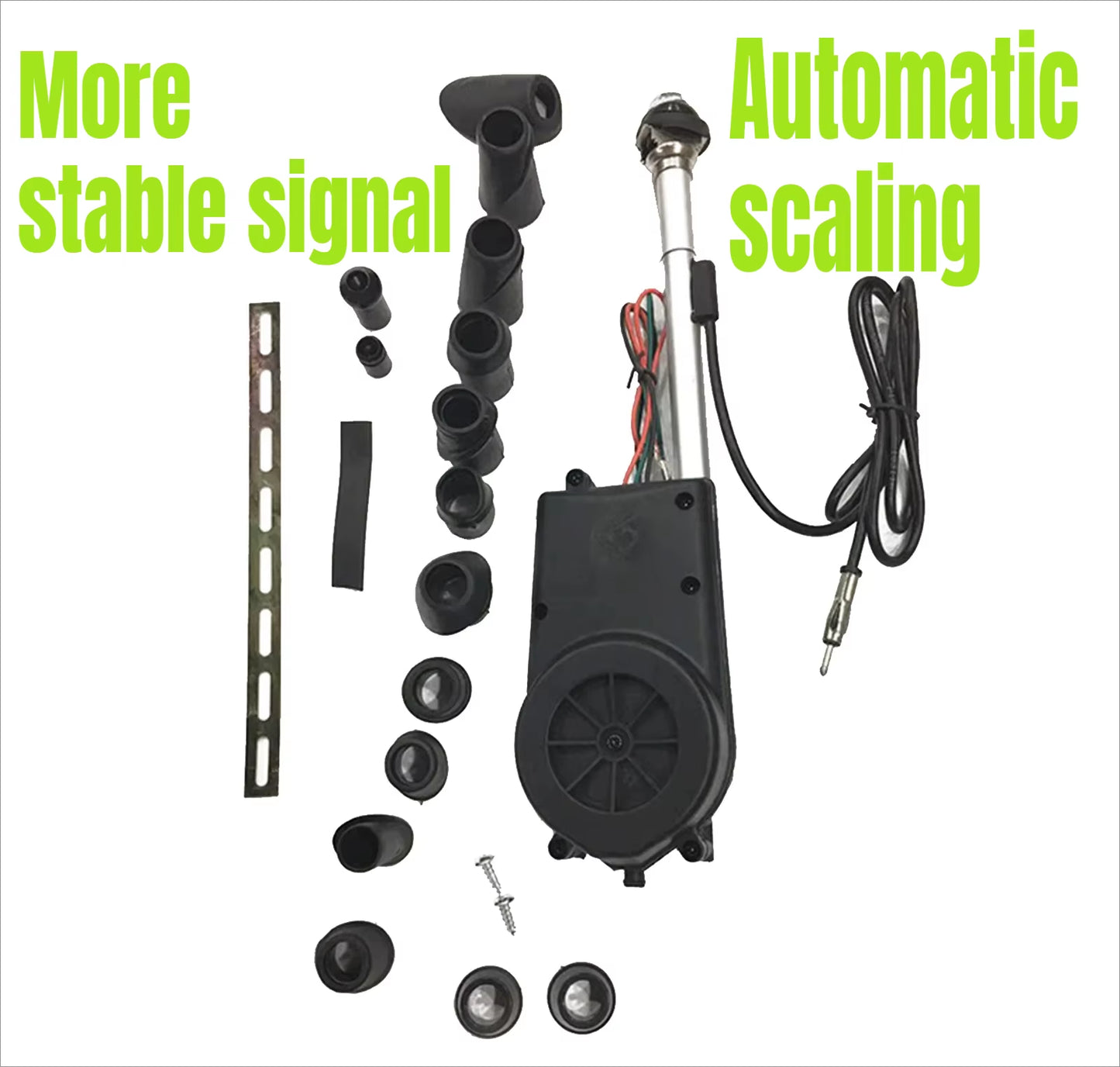 Car Electric Telescopic Car Antenna Radio Antenna Modification Kit/Strong Adaptability12V External Car Automatic Lifting Antenna