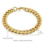 Mens 316L Stainless Steel Male Bracelet Wholesale Braslet Gold Silver Color Braclet Chunky Cuban Chain Link Bracelet for Man