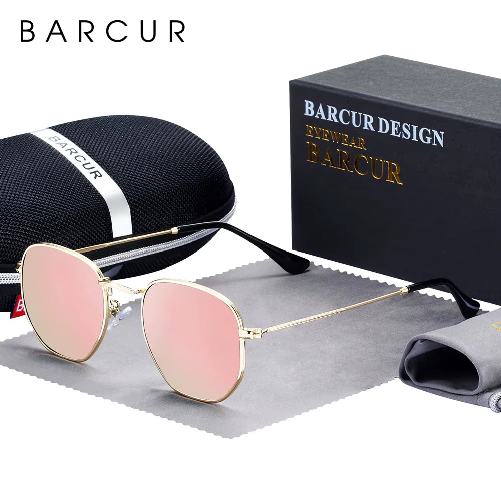 Classic Retro Reflective Sunglasses Man Hexagon Sunglasses Metal Frame Eyewear Sun Glasses with Box Oculos De Sol Gafas