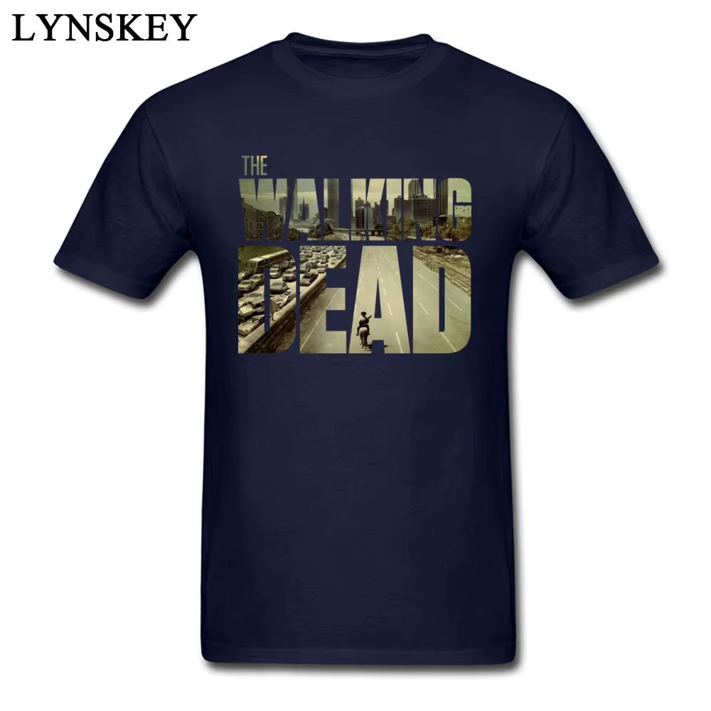 The Walking Dead Funky T-Shirt Man'S Short Sleeve Cotton Teeshirt Customized Boyfriend'S Top Cool Black