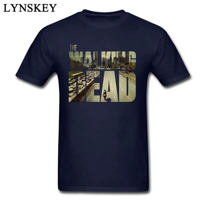 The Walking Dead Funky T-Shirt Man'S Short Sleeve Cotton Teeshirt Customized Boyfriend'S Top Cool Black