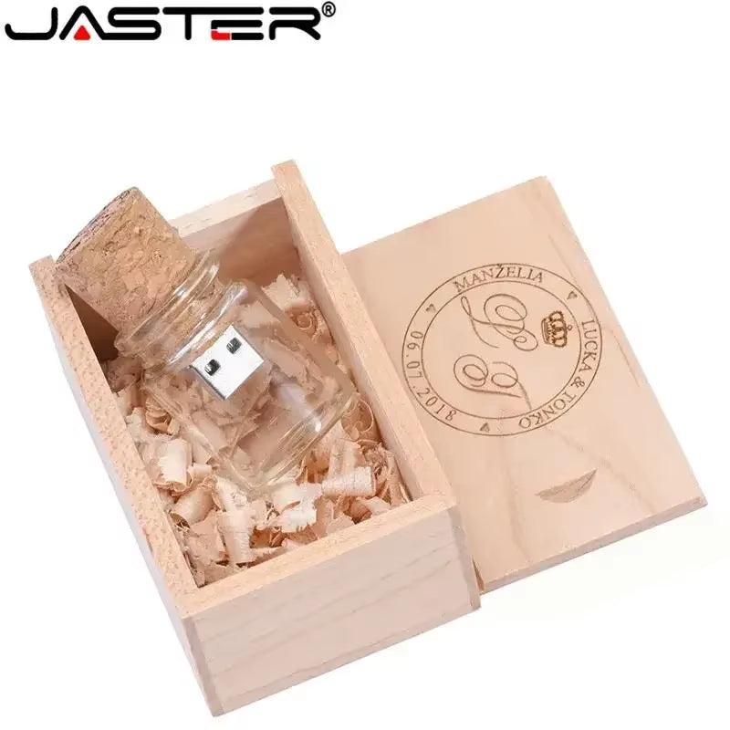 New Arrival Messenger Bottle Usb 2.0 Memory Stick Glass Drift Bottle Usb Flash Drives Wooden Cork Pendrive 16GB 32GB 64GB