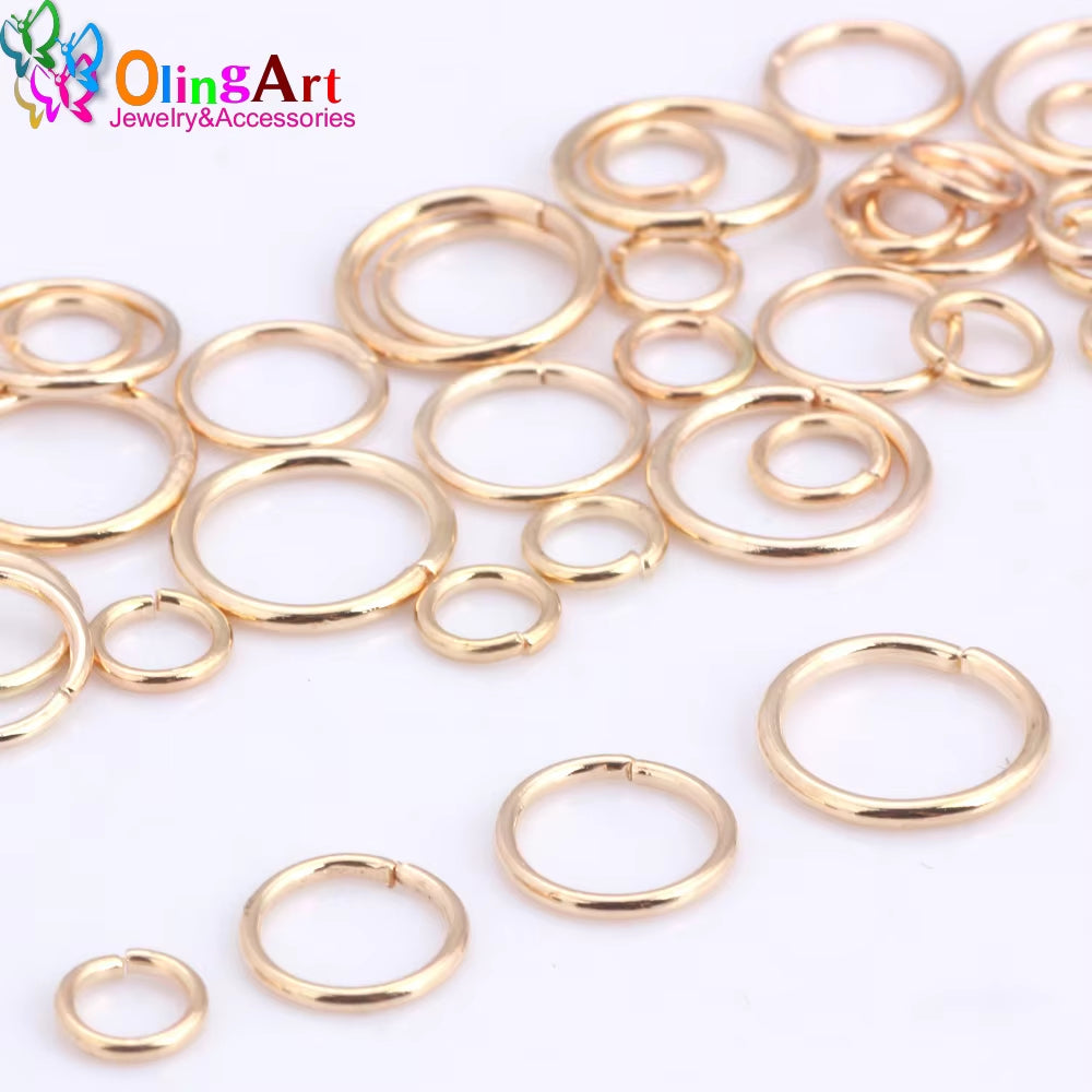 KC Gold Jump Ring 6Mm/9Mm/10Mm/12Mm Link Loop Mixed Size DIY Jewelry Making Connector Wire Diameter 1.0MM