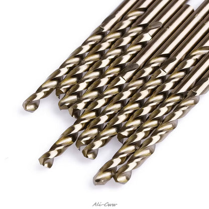 10Pcs 1-5Mm M35 round Shank Hss-Co Cobalt Twist Drill Spiral Drill Bit
