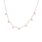 925 Sterling Silver Clear CZ Station Multi Charm Choker Fashion Delicate Dainty Disco Dots Drip Drop Pendant Necklace for Women