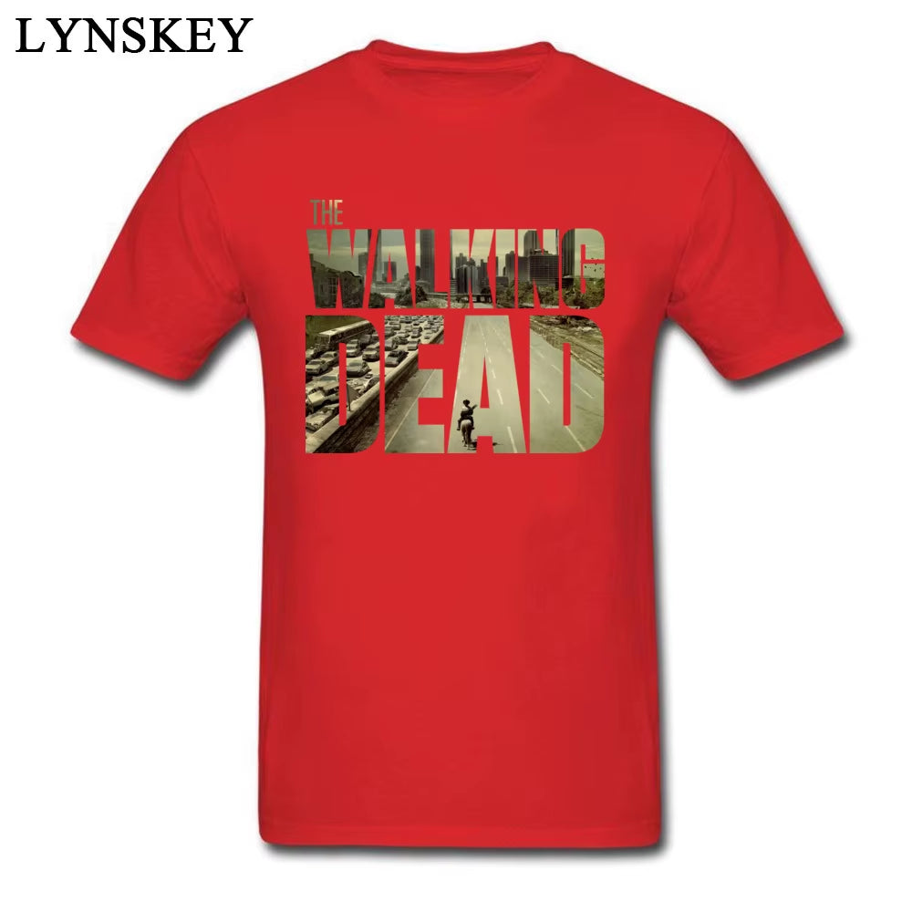The Walking Dead Funky T-Shirt Man'S Short Sleeve Cotton Teeshirt Customized Boyfriend'S Top Cool Black
