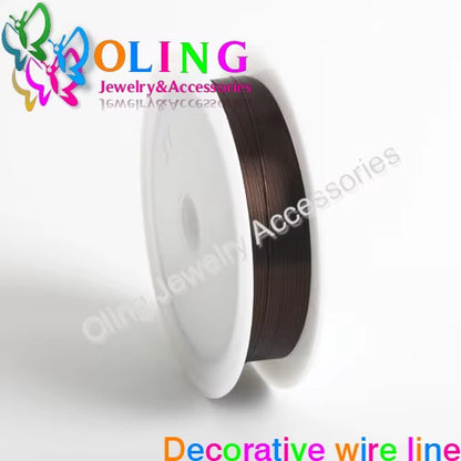 0.4MM 12M/Roll Wire Line Mixed Multicolor Plated Beaded Crafts DIY Choker Bracelet Necklace Jewelry Making