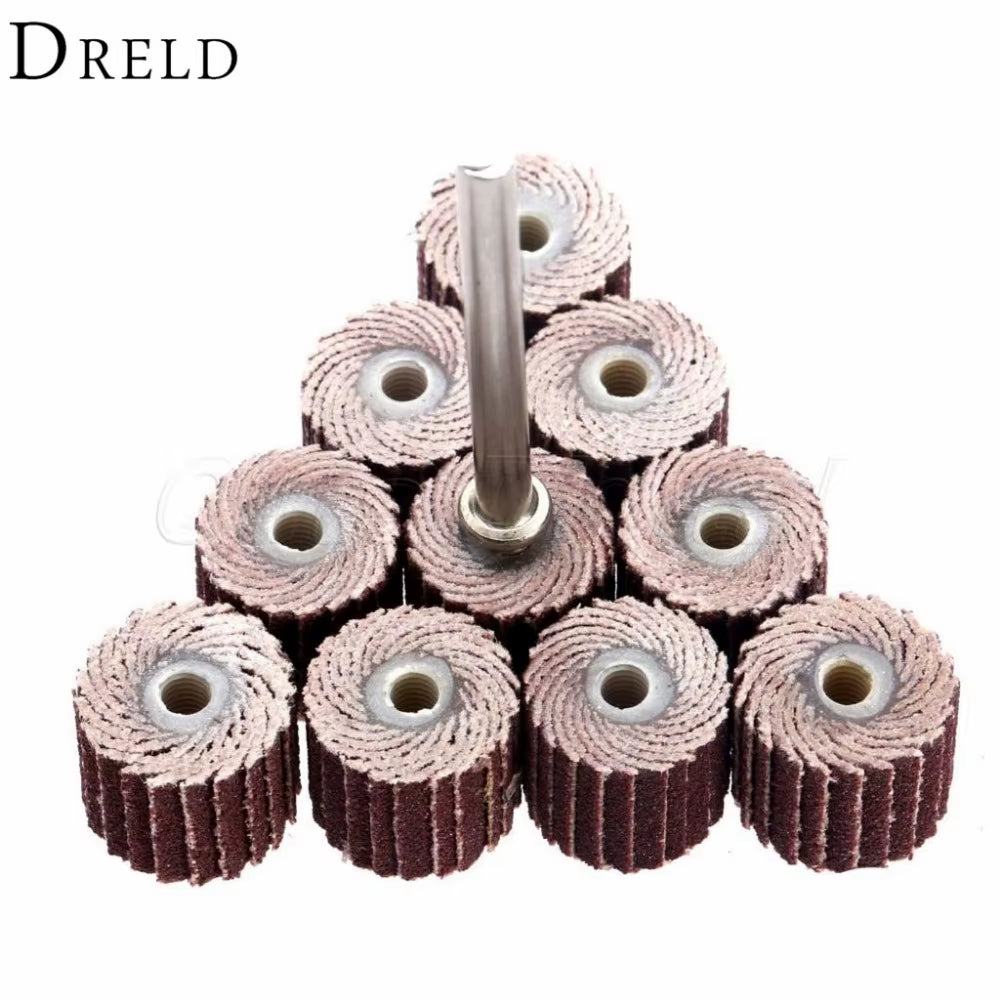 10Pcs Dremel Accessories 240-Grit Sanding Flap Disc Grinding Sanding Flap Wheels Brush Sand Rotary Tool 10 X 10X 3Mm