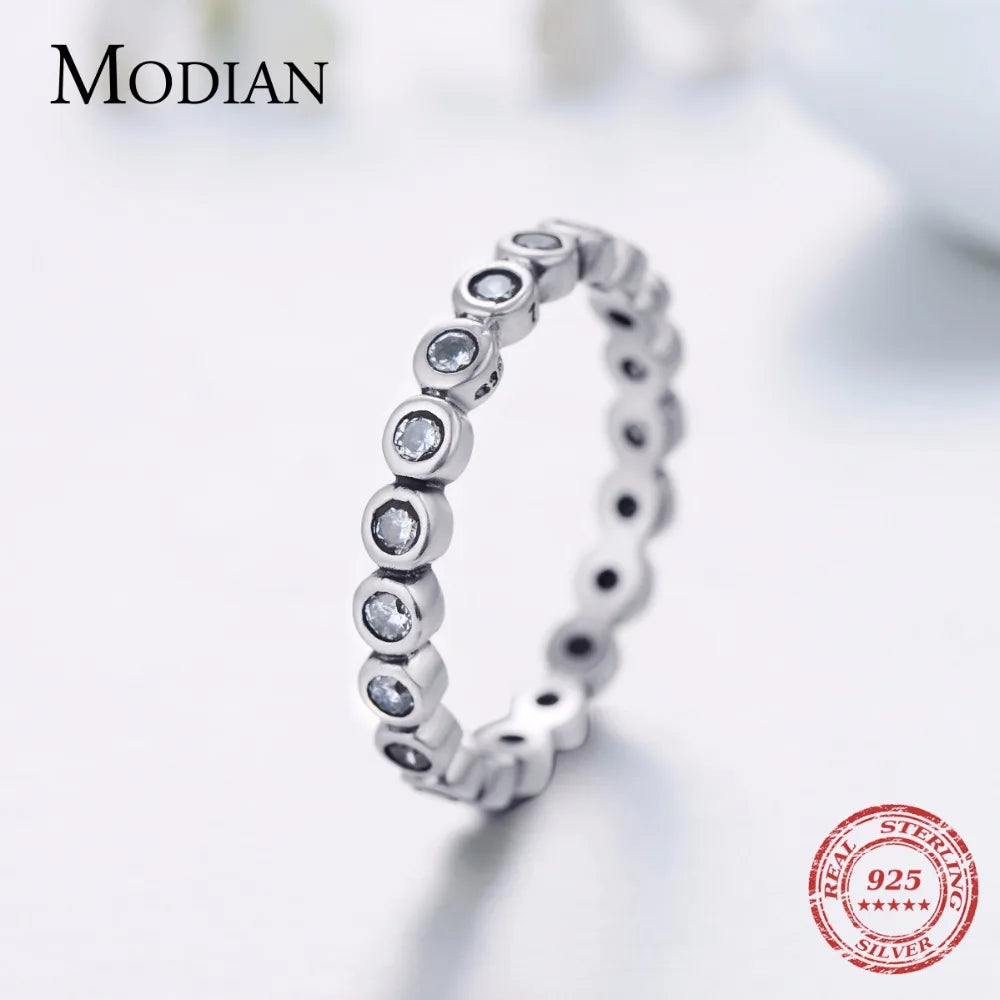 Top Quality Luxury Original Real Solid 925 Sterling Silver Starshine Finger Ring Authentic Jewelry for Women Wedding Gift