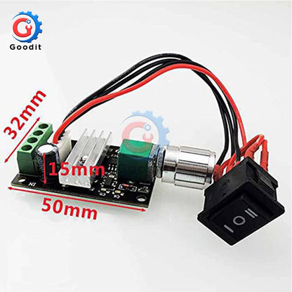 6V 12V 24V 28V 3A 80W DC Motor Speed Controller PWM Speed Adjustable Reversible Control Potentiometer Switch 1203BB Motor Driver