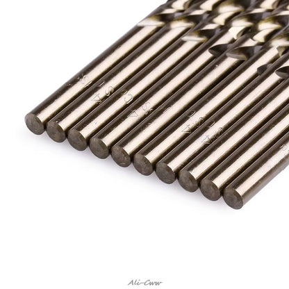 10Pcs 1-5Mm M35 round Shank Hss-Co Cobalt Twist Drill Spiral Drill Bit