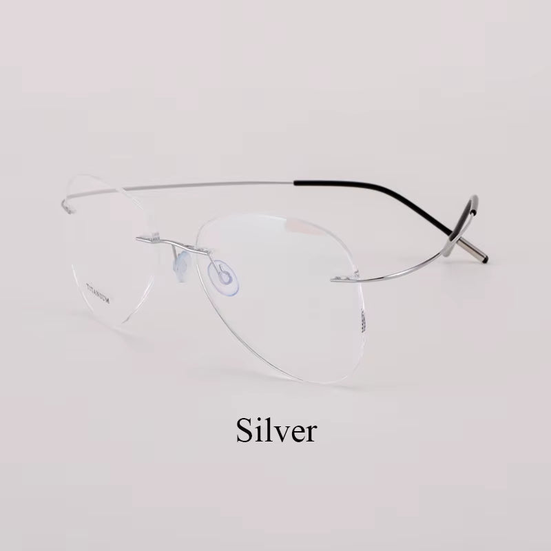 Titanium Rimless Fashion Designer Eyeglasses Optical Glasses Frame Men and Women Eyewear Lightweight Flexible Spectacle