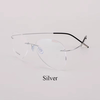 Titanium Rimless Fashion Designer Eyeglasses Optical Glasses Frame Men and Women Eyewear Lightweight Flexible Spectacle
