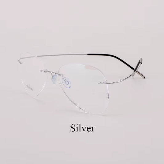 Titanium Rimless Fashion Designer Eyeglasses Optical Glasses Frame Men and Women Eyewear Lightweight Flexible Spectacle
