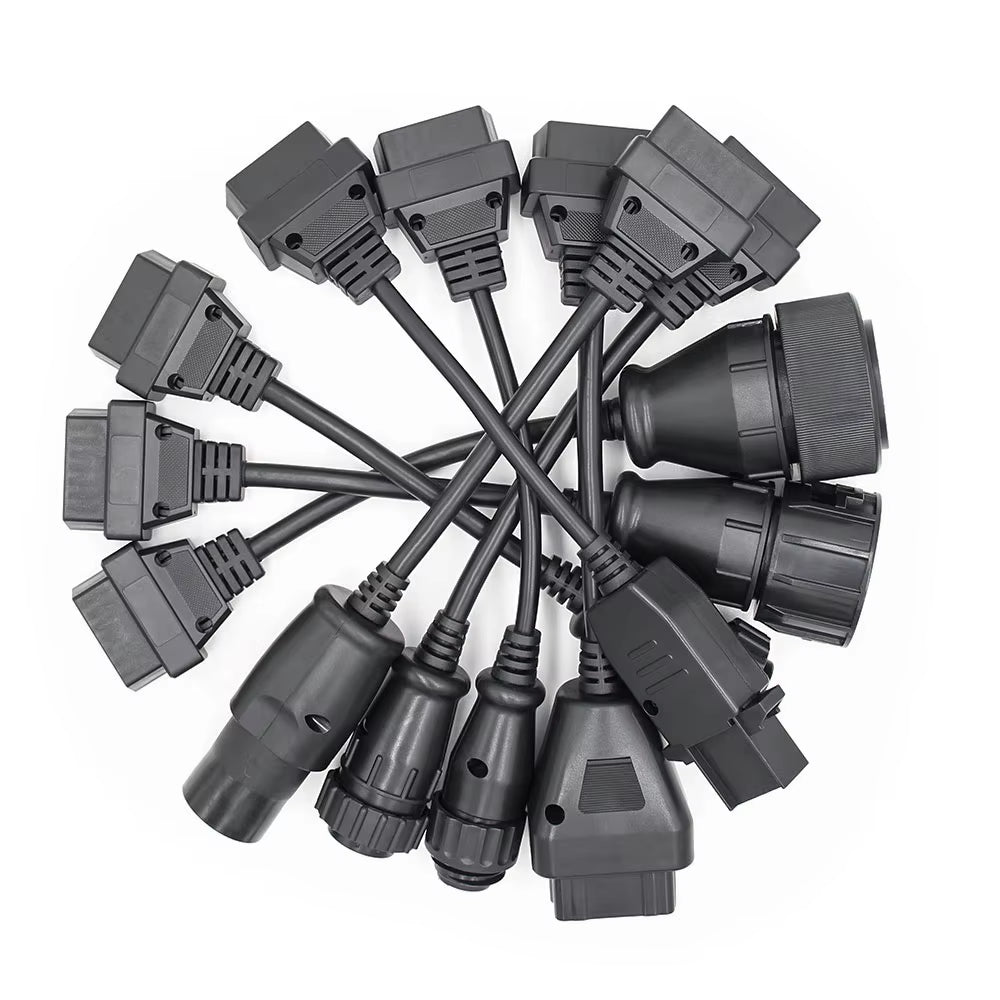 Full Set 8 Pcs Car Truck Converter for Scania 16Pin Male to Female OBD 2 OBD2 Car Auto Connector Extension Cable
