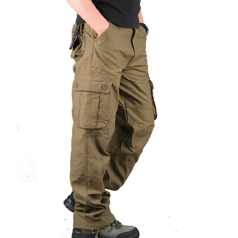 Cotton Men'S Cargo Pants Casual Multi Pockets Tactical Work Pants Men Outerwear Straight Slacks Long Trousers for Men Clothing