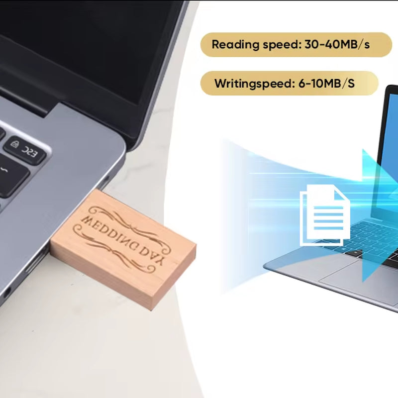 USB 2.0 Flash Drives Photography Wooden Photo Album Box Pen Drive Free Logo 16GB 32GB 64GB 128GB Creative Gift USB Stick