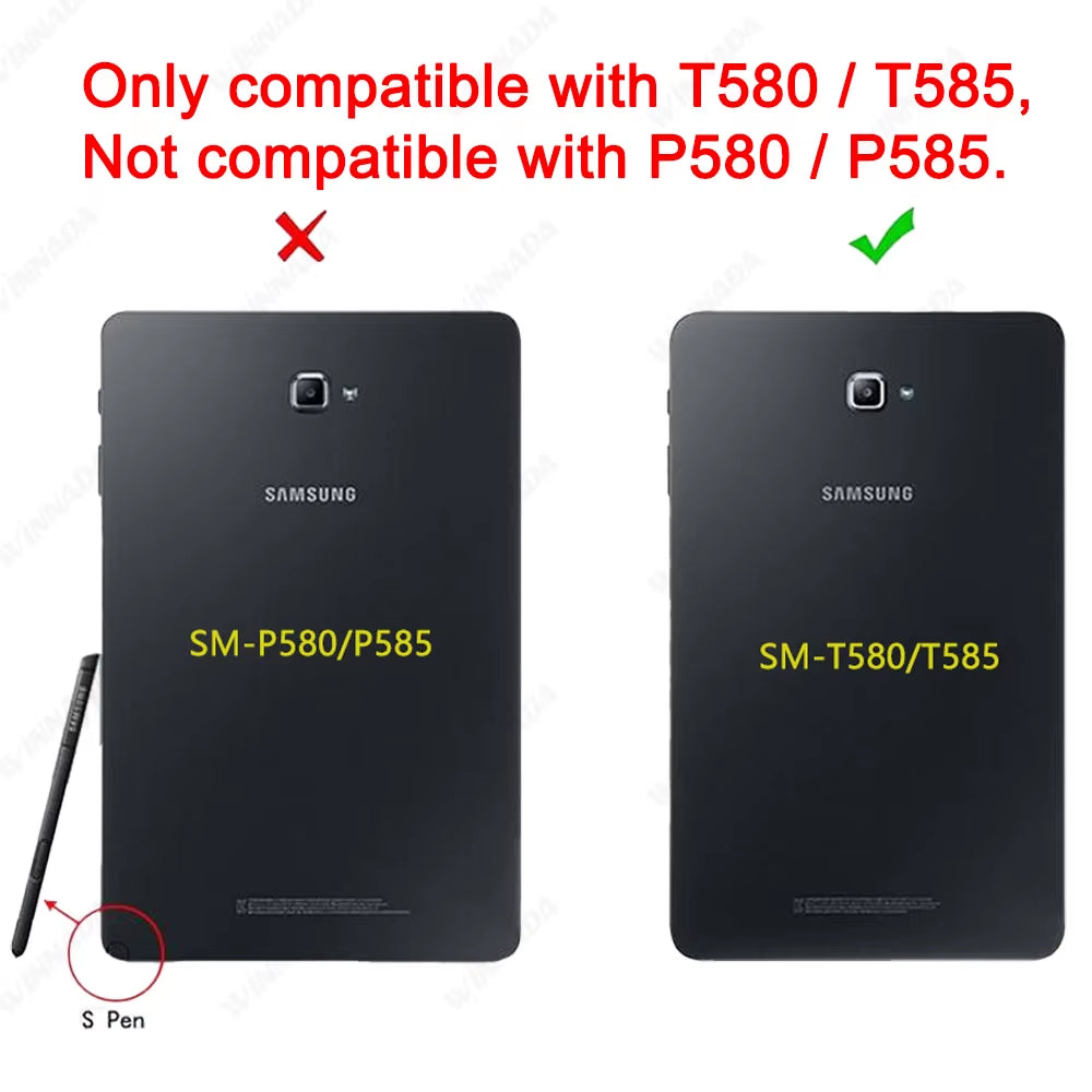 For  Galaxy Tab a 10.1 Inches 2016 Model Number SM-T580 / T585 Case Shock Proof EVA Full Body Stand Kids Tablet Cover