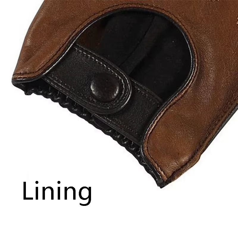 Real Leather Gloves Male Spring Autumn Lambskin Leisure Breathable Touchscreen Genuine Leather Sheepskin Men'S Driving M023W