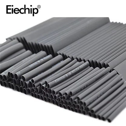 127Pcs/Lot Thermoresistant Tube Shrink Wrapping 2:1 Black Heat Shrink Sleeving Set Wire Cable Polyolefin Wrap Tubing